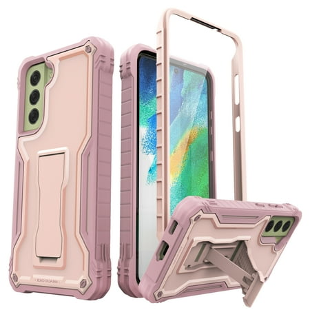 ExoGuard For Samsung Galaxy S21 FE Case, Phone Case with Screen Protector and Kickstand (Pink)