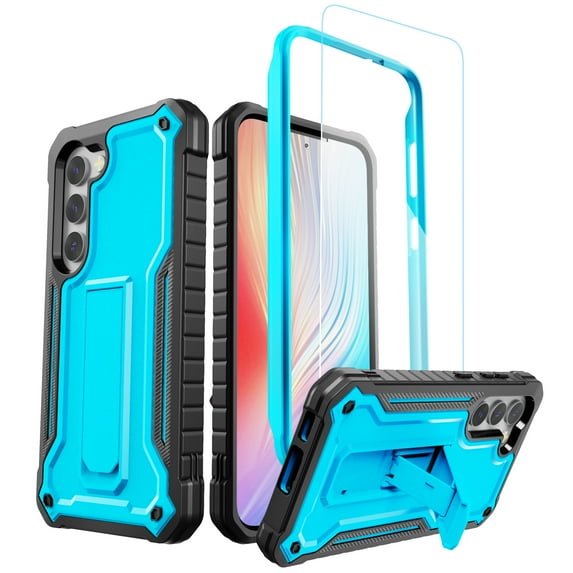 ExoGuard For Samsung Galaxy S23 Case, Phone Case with Screen Protector and Kickstand (Blue)