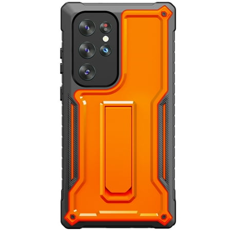ExoGuard For Samsung Galaxy S23 Ultra Case,Full-Body Phone Case with Kickstand (Orange)