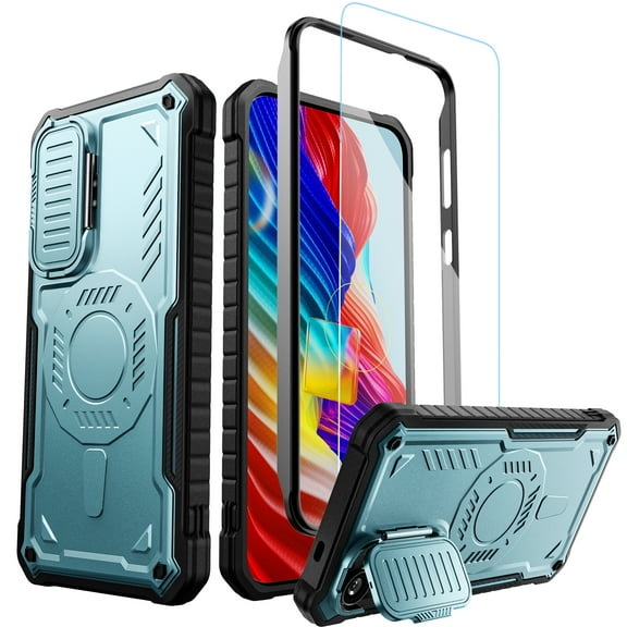 ExoGuard For Samsung Galaxy S24 Plus Case, Phone Case with Screen Protector and Kickstand (Blue)