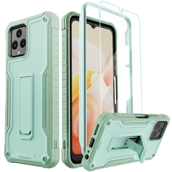 ExoGuard For T-Mobile REVVL 6 Case, Phone Case with Screen Protector and Kickstand (Green)