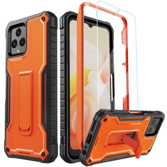 ExoGuard For T-Mobile REVVL 6 Case, Phone Case with Screen Protector and Kickstand (Orange)