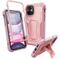 thumbnail image 1 of ExoGuard For iPhone 11 Case, Phone Case with Screen Protector and Kickstand (Pink), 1 of 7