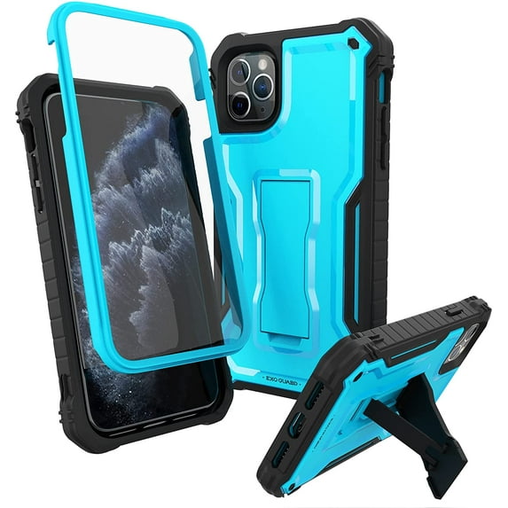 ExoGuard For iPhone 11 Pro Case, Phone Case with Screen Protector and Kickstand (Blue)