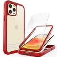 thumbnail image 1 of ExoGuard For iPhone 12 Pro Max Case,Clear Hard Back Full Body Case with Screen Protector (Red), 1 of 6