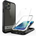 thumbnail image 1 of ExoGuard For iPhone 12/ iPhone 12 Pro Case,Clear Hard Back Case with Screen Protector (Black), 1 of 6