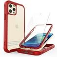 thumbnail image 1 of ExoGuard For iPhone 12/ iPhone 12 Pro Case,Clear Hard Back Case with Screen Protector (Red), 1 of 6