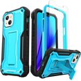 thumbnail image 1 of ExoGuard For iPhone 13 Mini Case, Phone Case with Screen Protector and Kickstand (Blue), 1 of 5