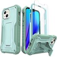 thumbnail image 1 of ExoGuard For iPhone 13 Mini Case, Phone Case with Screen Protector and Kickstand (Green), 1 of 7