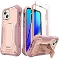 thumbnail image 1 of ExoGuard For iPhone 13 Mini Case, Phone Case with Screen Protector and Kickstand (Pink), 1 of 7