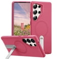 thumbnail image 1 of ExoGuard for Samsung Galaxy S25 Ultra Case, Adjustable Metal Kickstand, Soft Skin-Friendly Silicone Cover, Anti-Scratch Microfiber Lining - Hot Pink, 1 of 7
