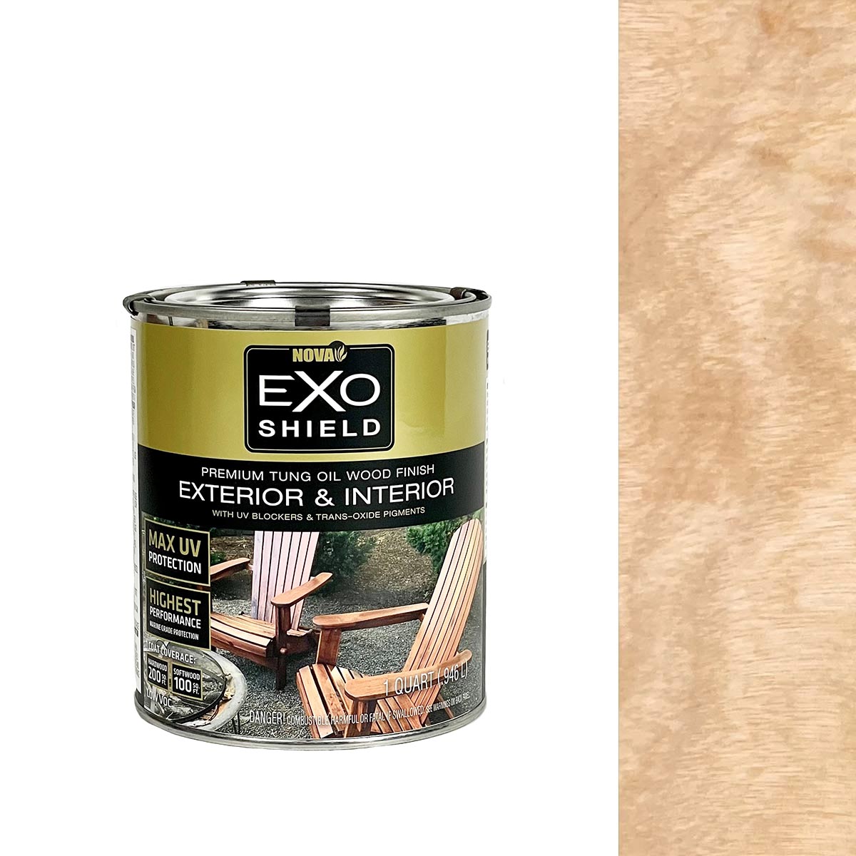 ExoShield Exterior Wood Stain (Clear, Quart)