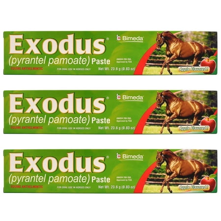Exodus Pyrantel Pamoate Paste | 23.6 grams | Apple Flavored | 3-Pack