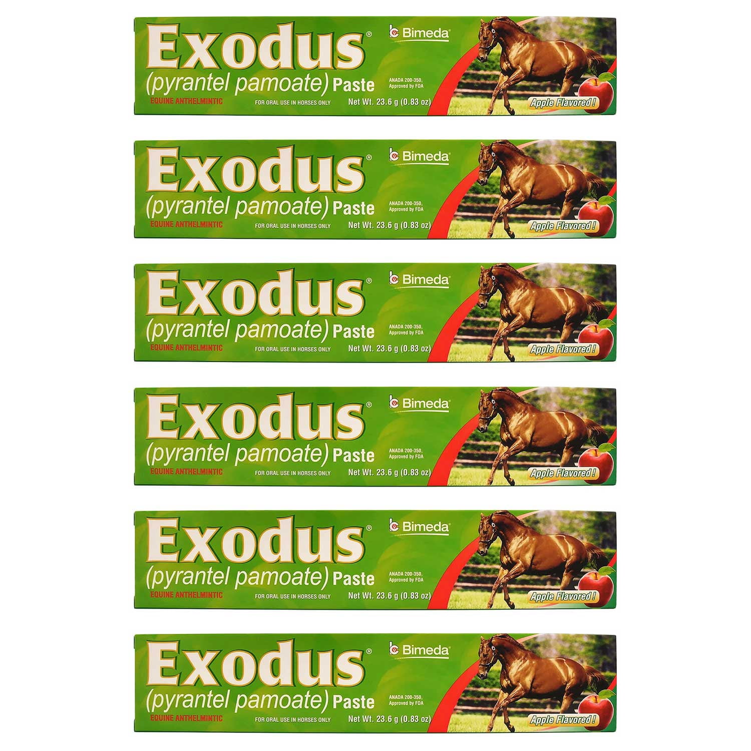 Exodus Pyrantel Pamoate Paste | 23.6 grams | Apple Flavored | 6-Pack