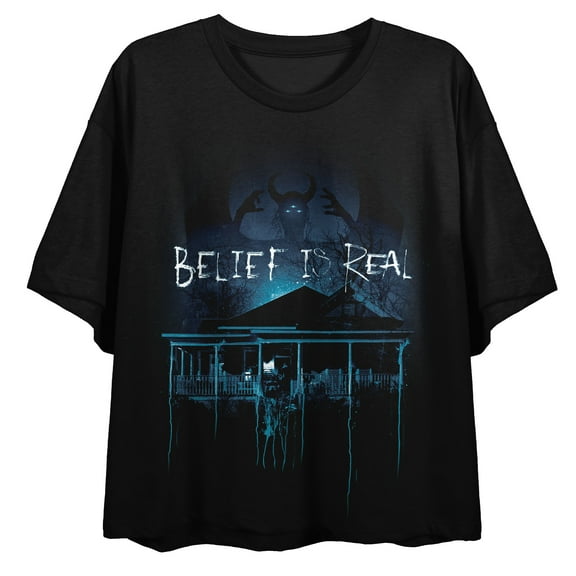 Exorcist (2023) Belief Is Real Women's Black Cropped Tee-Medium