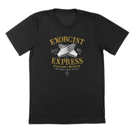 Exorcist Express Humor Graphic Black Mens T-Shirt
