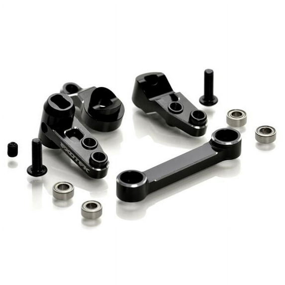EXOTEK RACING LLC 22S Hd Steering Set Full Brng 7075 Blck W/ Slvr ETK2030 Electric Car/Truck Option Parts