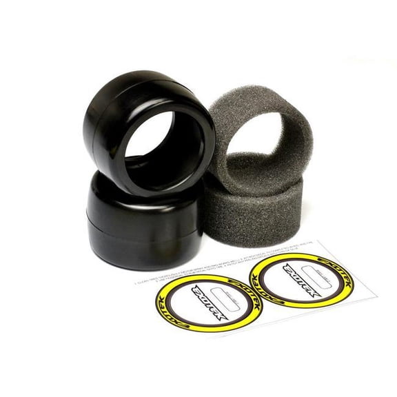 Exotek Racing EXO2118 36X F1 1-10 Rubber Tires Rear, Yellow - Medium
