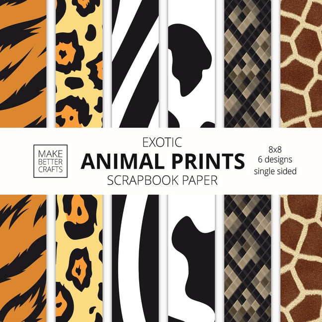 Animal Print Scrapbook Paper 8.5 x 11 Inches, 40 Pages: 20 Double Sided  Sheets with 10 Designs