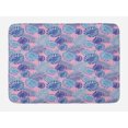 thumbnail image 1 of Exotic Bath Mat, Tropical Palm and Monstera Leaves Hawaiian Party Botanical Pattern, Plush Bathroom Decor Mat with Non Slip Backing, 29.5" X 17.5", Pale Pink Multicolor, by Ambesonne, 1 of 2