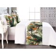 thumbnail image 1 of Exotic Bed Runner Set, Bird of Paradise Flowers Tropical Design Pattern Vintage Hawaiian Style, Decorative Bedding Scarf & 2 Pillow Shams for Hotels Homes, Queen, Marigold Green Eggshell, by Ambesonne, 1 of 3