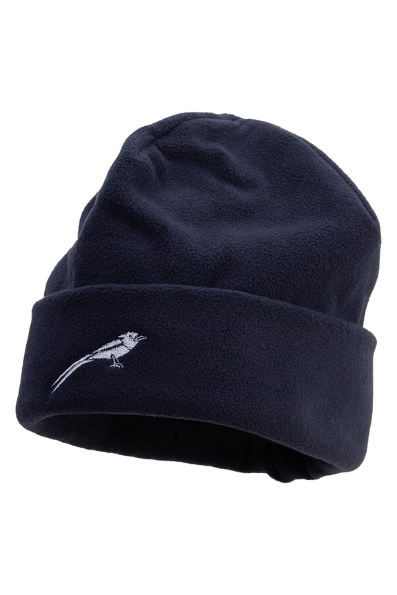 Exotic Birds Icon Embroidered Big Size Reversible Micro Fleece Cap - Navy XL-3XL