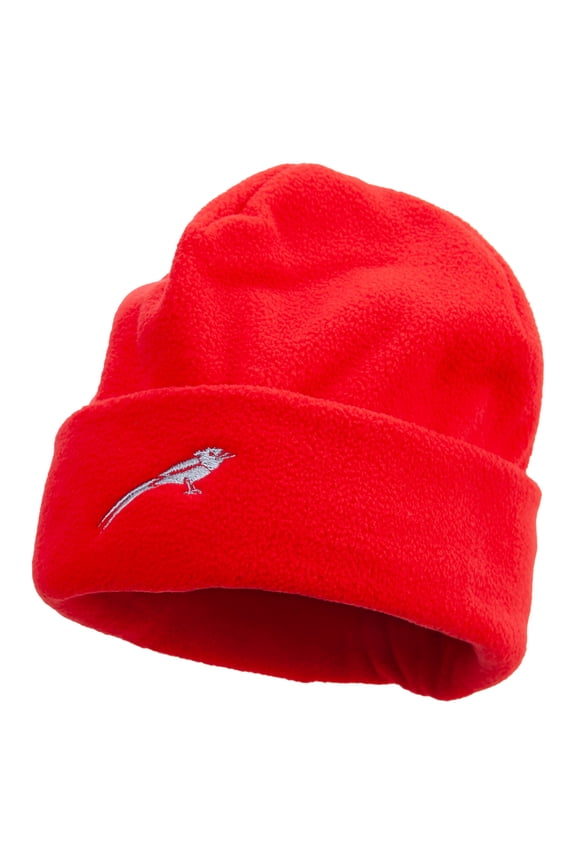 Exotic Birds Icon Embroidered Big Size Reversible Micro Fleece Cap - Red XL-3XL