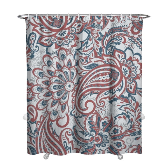 Exotic Bohemian Shower Curtain Abstract Floral Design Waterproof Bathroom Curtain 72x84 Inch Machine Washable Quick Dry Hotel Style with Hooks