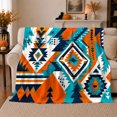 thumbnail image 1 of Exotic Bohemian Southwestern Tribal Diamond Print, Dramatic Artistic Scene, Warm Flannel Blanket for Home Library and Reading Nook, Art Lovers Housewarming Gift, Artistic Home Decor, 1 of 9