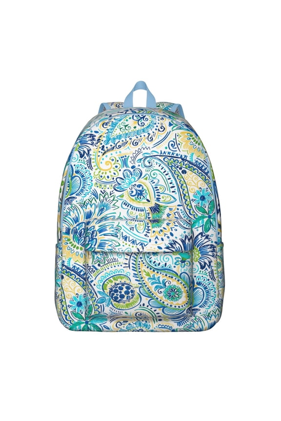 Exotic Boho Pattern School Backpack, Durable and Lightweight Travel Laptop Bookbag for Teens with Artistic Floral Prints