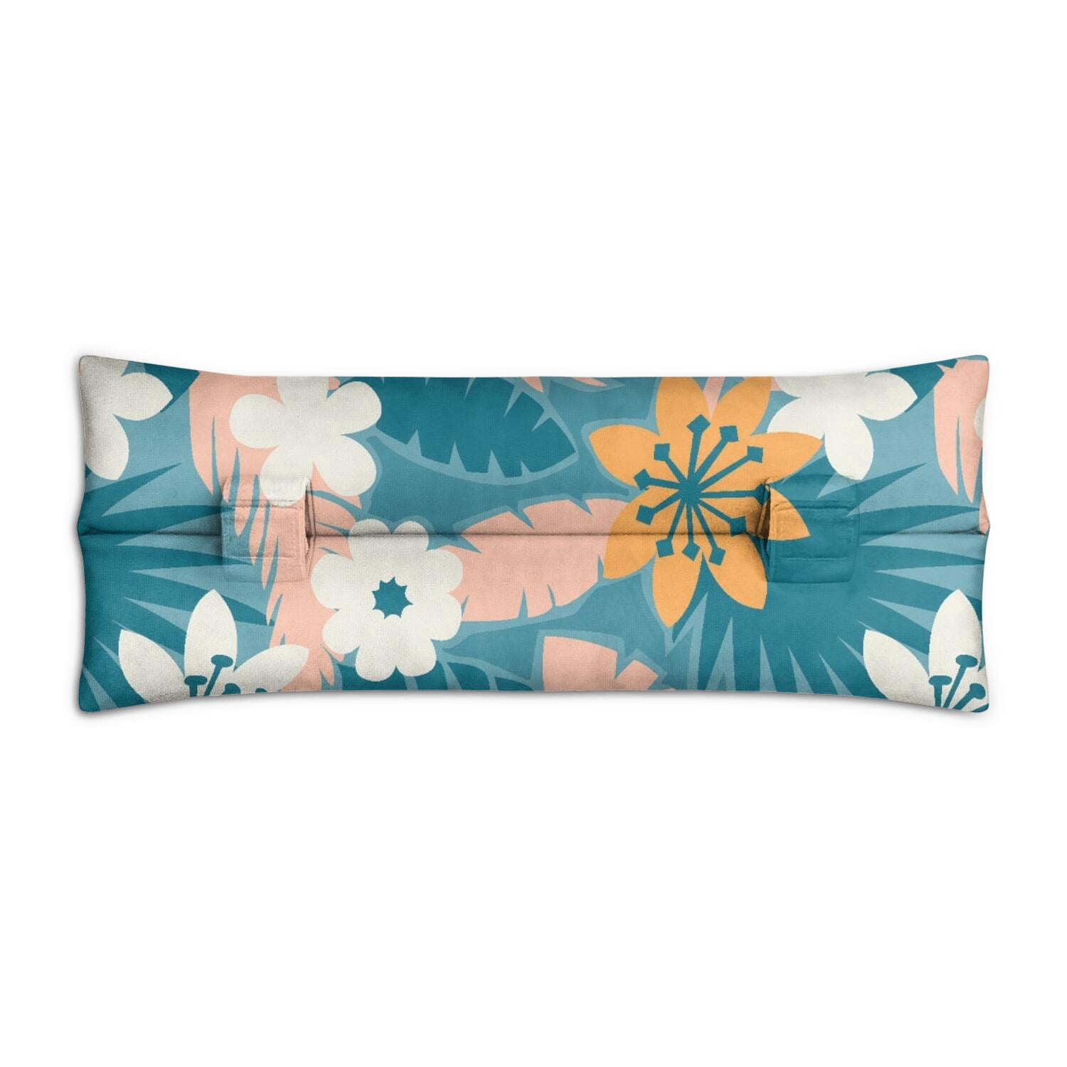 Exotic Botanical Print Chest Protector After Surgery - Double Strap Seat Belt Cushion - Tropical Floral Mastectomy Pillow for Women