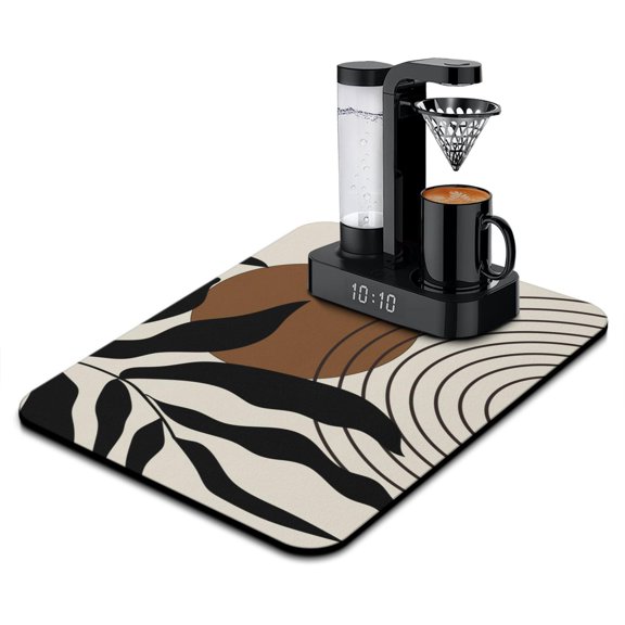 Exotic Coffee Station Mat - Vintage Rustic Floral Design, Multi-Functional Absorbent Non-Slip Kitchen Mat (15.7 x 23.64 Inch)