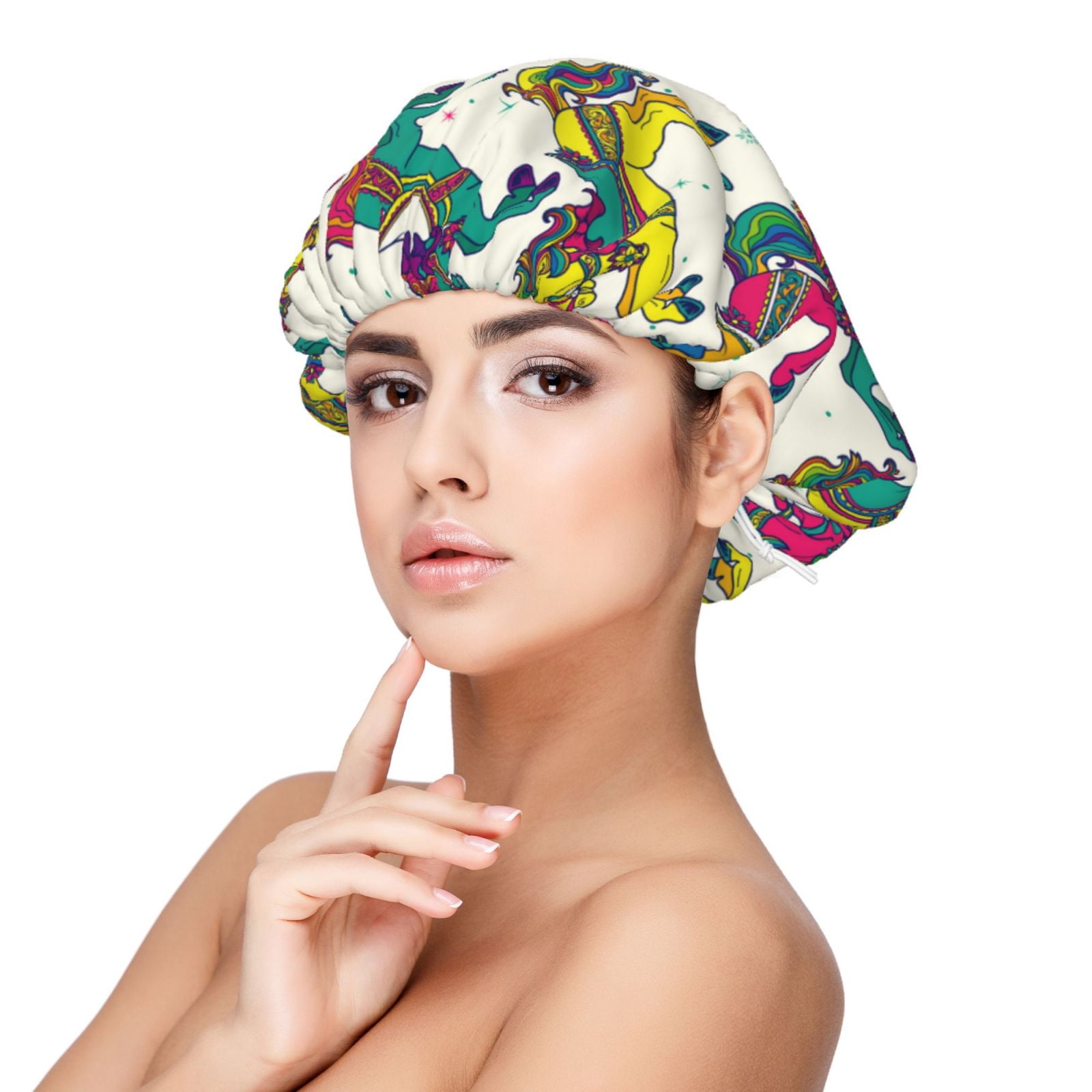 Exotic Colorful Cute Horse Silk Bonnet for Sleeping Women Men ...