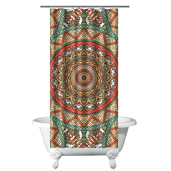 Exotic Cultural Mandala Shower Curtain Boho Chic Bathroom Decor 36x72 Inch Quick-Dry Fabric