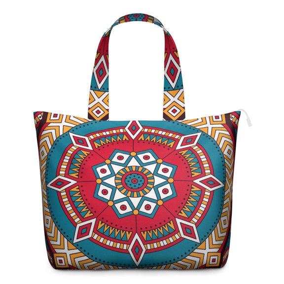 Exotic Cultural Mandala Weekender Bag - Large Capacity Carry-On with Reinforced Handles, Ideal for Travel, Work & Gym
