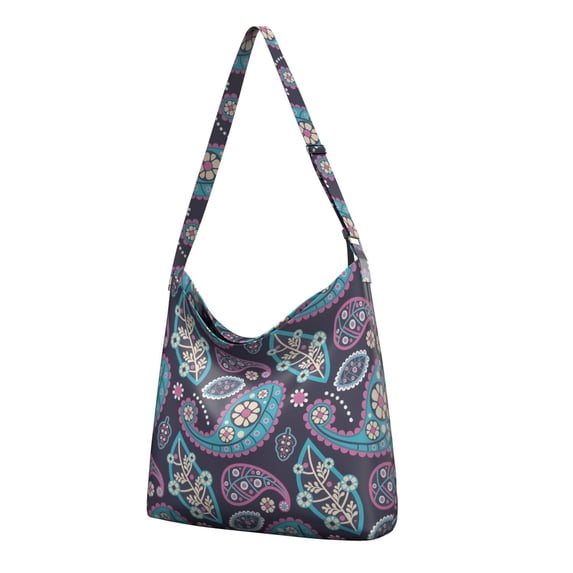 Exotic Elegant Sling Bag - Classic Boho Floral Print Adjustable Strap Large Capacity Purse for Fashion-Conscious Shoppers
