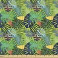 thumbnail image 1 of Exotic Fabric by the Yard, Abstract Colorful Cartoon of Monstera Tropical Leaves Summer Botany Pattern, Upholstery Fabric for Dining Chairs Home Decor Accents, Multicolor by Ambesonne, 1 of 5