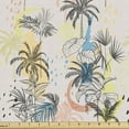 thumbnail image 1 of Ambesonne Exotic Fabric by the Yard Upholstery, Hand Drawn Palm Trees Sketch, 3 Yards, Pale Eggshell and Multicolor, 1 of 5