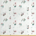 thumbnail image 1 of Ambesonne Exotic Fabric by the Yard Upholstery, Delicate Pastel Floral Art, 3 Yards, Pale Ruby Dark Sea Green, 1 of 4