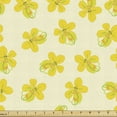 thumbnail image 1 of Exotic Fabric by the Yard, Tropical Petals on Tender Background Repetition, Upholstery Fabric for Dining Chairs Home Decor Accents, Cream Yellow Green by Ambesonne, 1 of 5