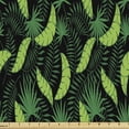 thumbnail image 1 of Exotic Fabric by the Yard Upholstery, Tropical Foliage Pattern with Leaves on Dark Background, Decorative Fabric for DIY and Home Accents, Charcoal Grey Green by Ambesonne, 1 of 5