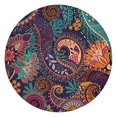 thumbnail image 1 of Exotic Floral 44Inch Bohemian Round Tablecloth with Elastic Hem, Stretchable Table Cover Fits 38 to 42 Inch Tables, Spill Resistant, 1 of 7