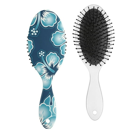 Exotic Floral Hair Brush, Botanical Jungle Leaves Detangling Paddle Comb with Vibrant Hawaiian Print, Soft Bristle Cushion Brush for All Hair Types, Travel & Gift Ready