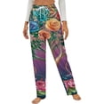 thumbnail image 1 of Exotic Floral Jungle Bloom Winter Female Pants Flannel High Waist Women Pants Lady Warm Straight Leg Plush Trousers, 1 of 7
