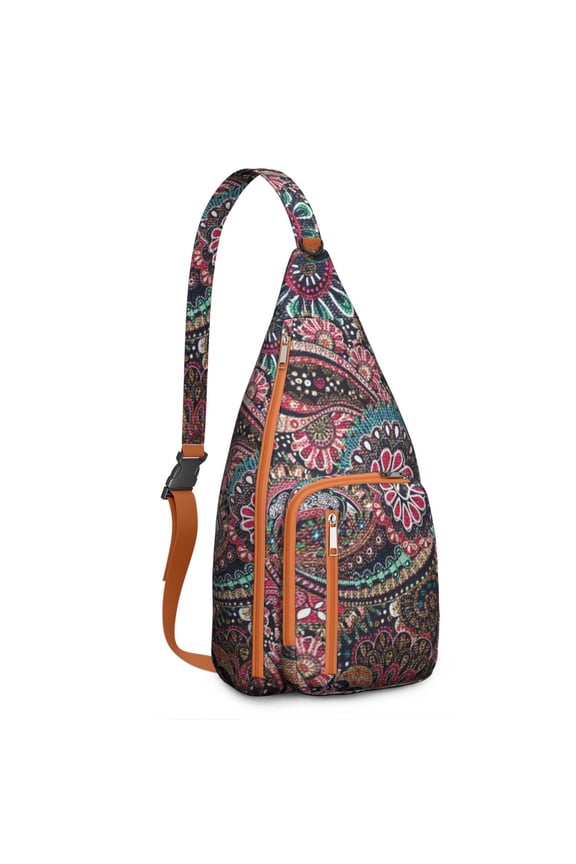 Sling Backpack - Handcrafted Paisley Pattern, Multi-Functional Pack for Weekend Getaways