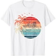 thumbnail image 1 of Exotic Flowers Coconut Palm Trees Retro Tropical Summer T-Shirt, 1 of 4