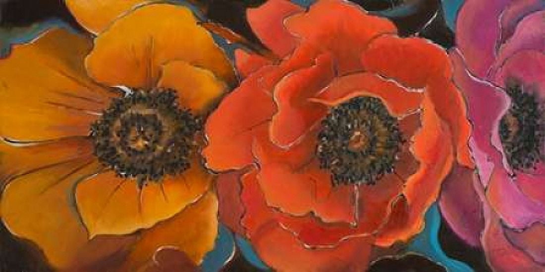 Exotic Flowers II Canvas Art - Patricia Pinto (24 x 48)