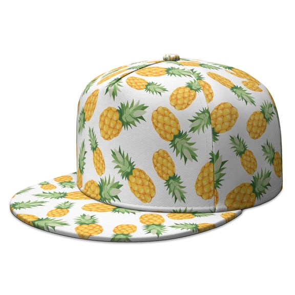 Exotic Fruit Trucker Hat - Pineapple Tree & Tropical Fruit Design Adjustable Snapback