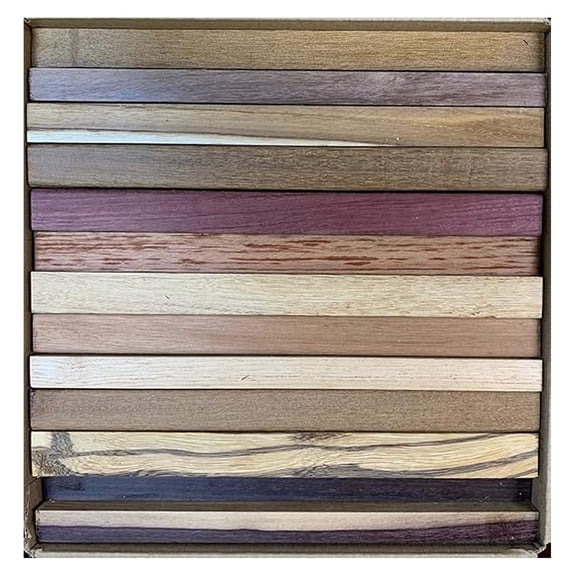 Exotic Hardwood Lumber Ends - Tropical Woods Variety Pack - EFP Artisan Woods - Ethically Sourced, Untreated Small Pieces for Crafts & DIY - 1/2"-2" Thick