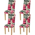 thumbnail image 1 of Exotic Hawaiian Hibiscus Slip Covers for Dining Chairs, Chairs Covers Set of 4, Chair Cushion Covers, Spandex and Polyester Chair Cover for Dining Chairs, 1 of 6